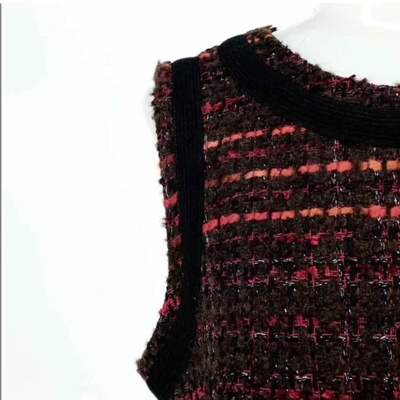 Kate Spade Tweed Sparkle So Foxy Bittersweet Sheath Mini Dress 4 Red Black - Picture 6 of 11